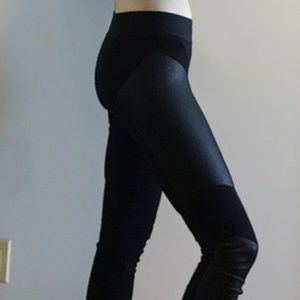 BCBG MaxAzria faux leather patch leggings